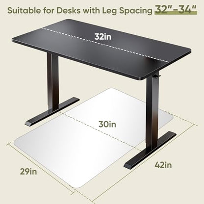 Office Chair Mat for Carpet & Hardwood, Upgraded 29" x 42" Dual Use Tempered Glass Chair Mat for Chair and Footrest Under Desk - size: 29"x42"