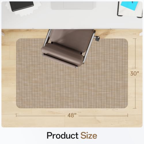 Office Chair Mat for Hardwood & Tile Floor, 30" x 48" Desk Computer Chair Mat, Anti Slip, Floor Protector Under Desk Low-Pile Office Rug for Rolling Chair, Dark Brown - color: Dark Brown, size: 30'' x 48'' Rectangle