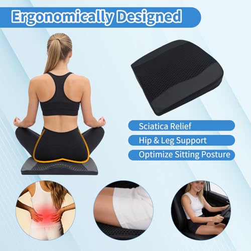 Wedge Seat Cushion Memory Foam Car Cushion for Long Driving