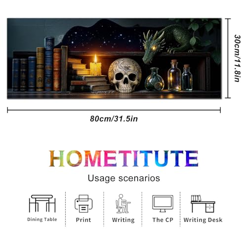 HOMETITUTE Large Mouse Pad 31.5x11.8 Inch Gaming Mousepad Alchemy Dragon Art Non-Slip Keyboard Desktop Protector Mat XL Mouse Pad for Home Office Laptop Wireless Mice Accessories - color: Alchemy Dragon Art