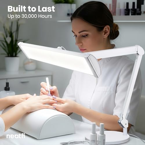 Neatfi Ultra 3,500 Lumens LED Desk Lamp with Base, 26-Inch Shade (White-3) - color: White-3, size: 26-Inch Wide Shade