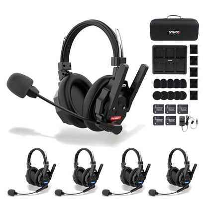 SYNCO XTALK XMAX5 Wireless Intercom Headset System AI Noise 1640ft with BT - color: 5-set, size: Xtalk Xmax