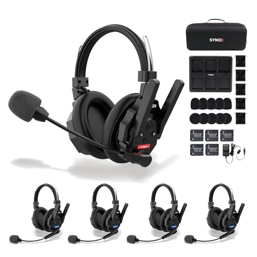 SYNCO XTALK XMAX5 Wireless Intercom Headset System AI Noise 1640ft with BT - color: 5-set, size: Xtalk Xmax