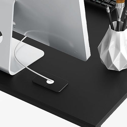 SHW Mission 55 x 60 L-Shape Home Office Computer Desk, Black - color: Black, size: 55-Inch L-Shaped