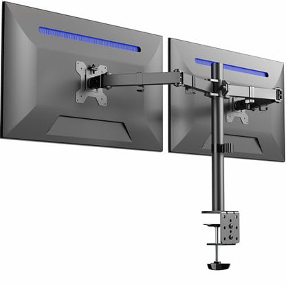 VIVO Dual Monitor Desk Mount, Heavy Duty Fully Adjustable Stand, Fits 2 LCD LED Screens up to 32 inches and 22 lbs Each, Black, STAND-V032 - color: Black, size: 13" - 32"