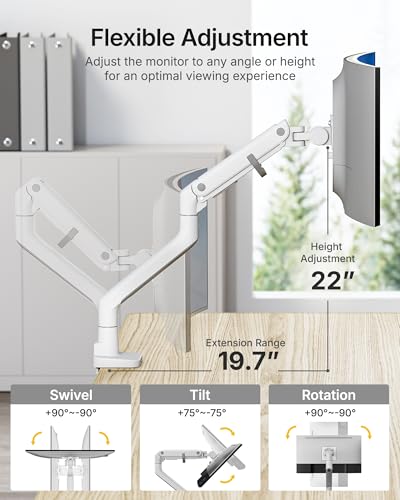 monTEK Heavy-Duty Monitor Arm Bundle with Universal VESA Extension Kit, Fits 17–57" Curved & Ultrawide Screens up to 59.4 lbs, with USB A/C Expands VESA to 200x200 & 300x300