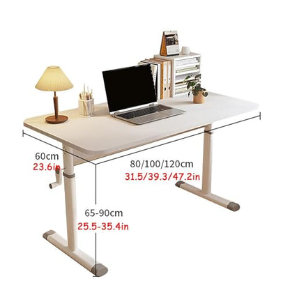 Spacious Manual Standing Desk, Adjustable Sit-Stand Office Desk, Sturdy Metal Legs, Hand Lift Computer Desk (Grey 120x60cm/47.2x23.6in) - color: Grey, size: 120x60cm/47.2x23.6in