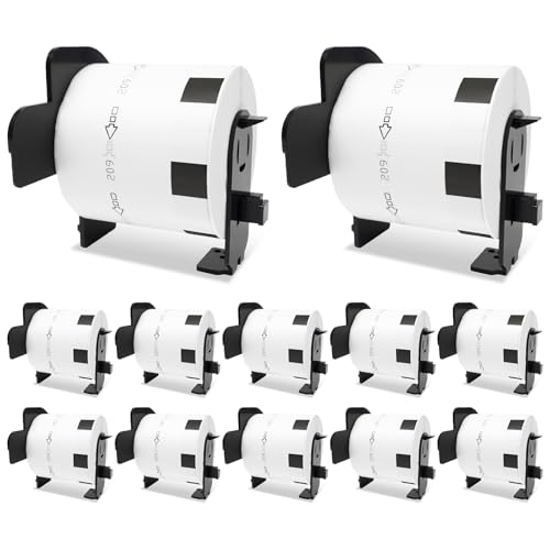 12 Pack Compatible with Brother DK-1209 White Address Labels, 1.1x2.4 - size: 2.4" X 1.1”