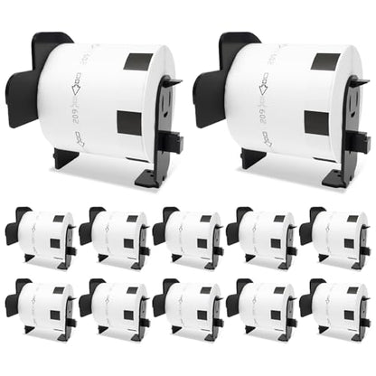 12 Pack Compatible with Brother DK-1209 White Address Labels, 1.1x2.4 - size: 2.4" X 1.1”