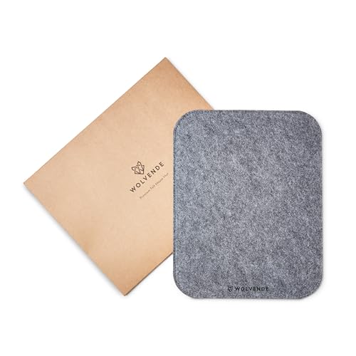 Premium Felt Mouse Mat | 8.66" x 11" | Slim Mouse Pad | Non-Slip Gaming Home/Office (Mid Gray) | Hard-wearing vegan-friendly felt mouse pad, slim non-slip design for work, gaming or home office - color: Mid Gray