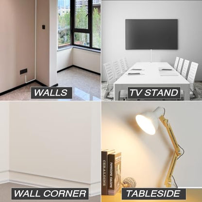 78" Silicone Cord Hider for Wall Mount TV, White Self-Adhesive Cable Hider - size: Regular-78 inch