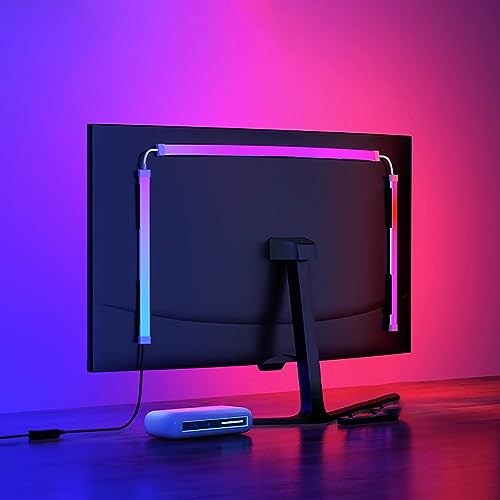 Monitor LED Backlights for PC & Mac, LED Strip Lights that Sync with Screen Color or Music, Computer Light Bar Behind Monitor, LEDs for Desk Gaming, USB Interface, Software Control (34 in) - size: 34inch (for PC & Mac)
