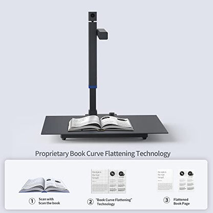 CZUR Shine Surface Pro 16MP Book & Document Scanner | 16MP Document Camera + 2MP Webcam, A3 Scanner for Computer/Laptop, 180+ Languages OCR, Fast Scan 1s/Page, for Windows&Mac