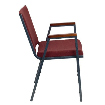 Flash Furniture Hercules Fabric Stack Chair with Arms, Burgundy - color: Burgundy Patterned Fabric, size: Set of 1