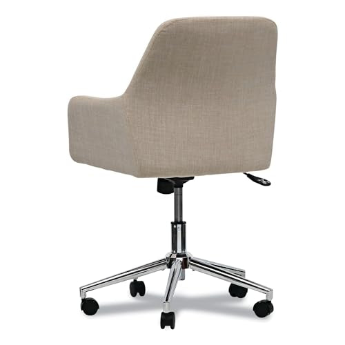 Workspace by Alera Mid-Century Task Chair, Supports Up to 275 lb, 18.9" to 22.24" Seat Height, Cream Seat, Cream Back