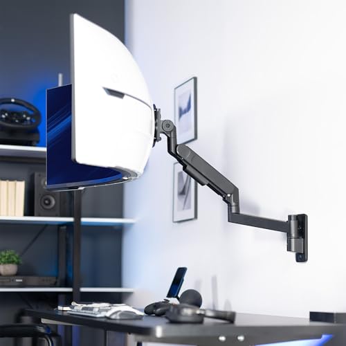VIVO Black Ultrawide Monitor Wall Mount for up to 57 in Screens, MOUNT-G57 | TV and Monitor Arm, VESA Wall Mount, Designed for Samsung Odyssey Ark, Neo G9, ViewFinity S9, and More, Holds 59.4 lbs - size: Up to 57", style: Single Mount