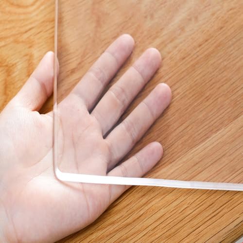 Plastic Table Cover 12 x 12 Inch, 1.5 mm Thick Clear Table Protector, Rectangle Clear Desk Mat, Waterproof & Easy Cleaning for Office Dresser Night Stand - color: Clear 1.5mm, size: 12" x 12"