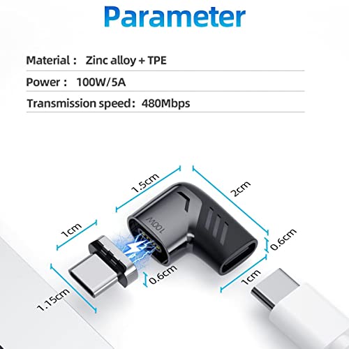 BoxWave Adapter Compatible with Logitech Spotlight Presentation Remote - MagnetoSnap PD Angle Adapter, Magnetic Charging Connector Device Saver - Metallic Silver