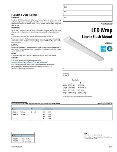 Lithonia Lighting 2' Low-Profile LED Wraparound Light Fixture, 3000K, 120V | 24-Inch LED Flush Mount Ceiling Light, 3000K Warm White Color Temperature, 120V (FMLWL 24 830) - color: 3000K Warm White, size: 24 inches, style: 120V