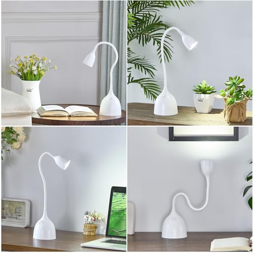EJIAXIN Desk Lamp for College Dorm Room - LED Reading Light, White - color: White