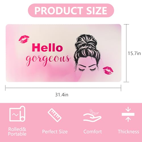 PU Leather Makeup Mat for Vaniaty Top Vanity Protector - color: Pink