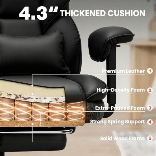 Office Chair, Desk Chair with Soft Adjustable Armrests - color: Pu-black