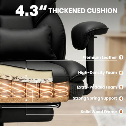 Office Chair, Desk Chair with Soft Adjustable Armrests - color: Pu-black