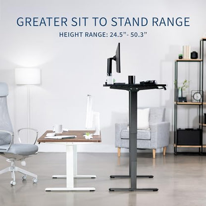 VIVO Black 55 x 28 in Standing Desk, DESK-KIT-2W55B - color: Black Top / White Frame, size: 55 x 28