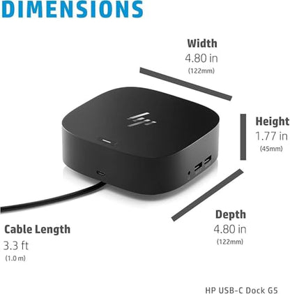 HP USB-C Essential Dock G5 Docking Station with 100W Power Delivery