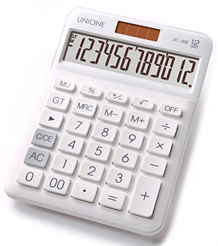 New, Two Line Display, Desktop Calculator. History Function- 30 Memories, Calculator with Large LCD for Home & Office Use, 4.5×7 inch (White) - color: WHITE