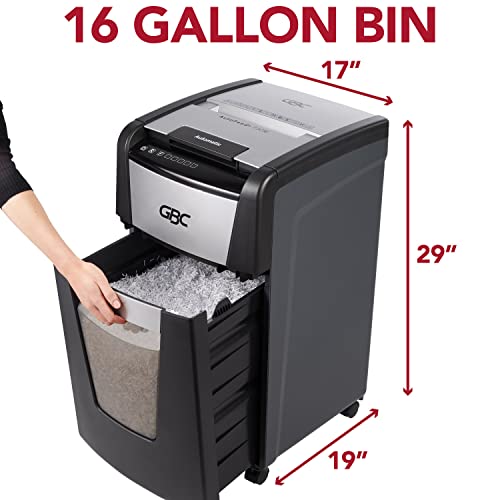 GBC Paper Shredder, Auto Feed+, 230 Sheet Capacity, Micro-Cut, Small Office Shredder, 230M (WSM1757607) - size: 230 Sheets