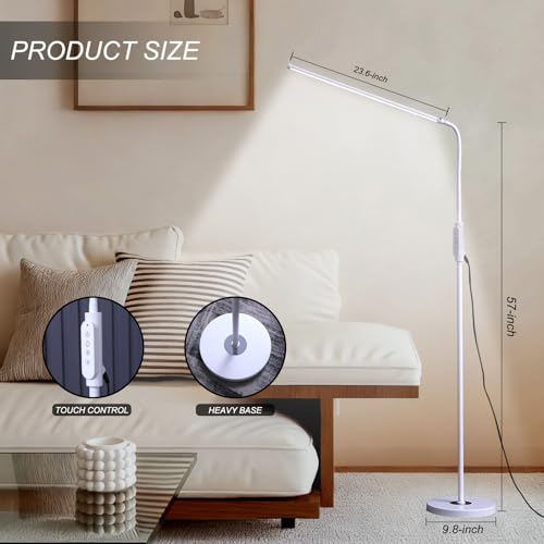CGBE Floor Lamps for Living Room: 23.6" Extra-Long Floor Reading Lamp