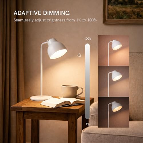 LUME CUBE Magnetic LED Reading Lamp with Modular Attachments – Rechargeable 1800mAh Battery, 3000K Warm Light and Touch Dimming for Desk, Wall, Clip-On and Hanging Use, White