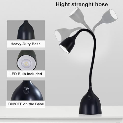 EJIAXIN Desk Lamp for Home Office, LED Reading Light, Black - color: Black