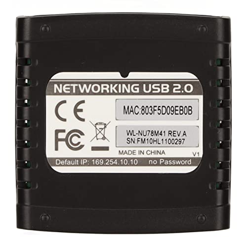 GOWENIC USB Printer Server, Printer Network Sharer, TCP/IP LPR Print Server, Wireless Extender Sharer, 10/100Mbps RJ45 LAN 1 Port USB Ethernet Extension Adapter, 100-240V(#3)