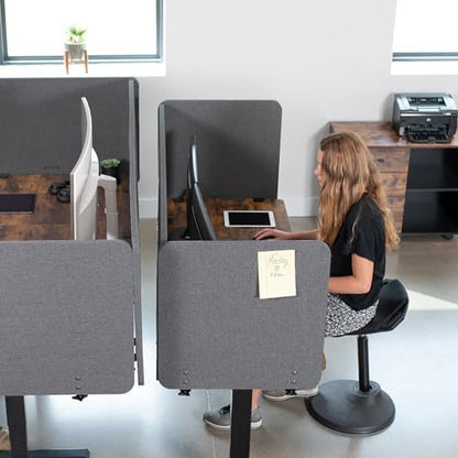 VIVO Dark Gray Clamp-on 108 x 24 inch Privacy Panel, PP-3-V108D | 60 x 24 inch (x1), 24 x 24 inch (x2), Sound Absorbing Cubicle Desk Divider, 3 Acoustic Partitions - color: Dark Gray, size: 108"