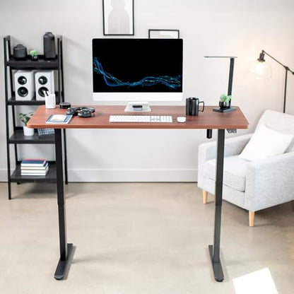 VIVO Dark Walnut 60 x 24 in Standing Desk, DESK-KIT-B06D - color: Dark Walnut Top / Black Frame, size: 60 x 24 inch