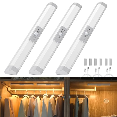 WOBANE Rechargeable LED Closet Lights Motion Sensored,Battery Operated Lamp - size: 3Pack
