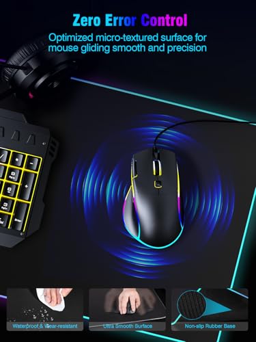 Mouse Pad with Magnetic Wireless Charging, Large Desk Pad Protector, RGB Black Desk Mat with 15W Fast Charger, Non-Slip Waterproof Mousepad for Office Home Gaming - color: Black Magnetic Charging 31.5x15.75"