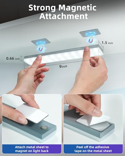 EZVALO 80RGB Color Changing Under Cabinet Lighting, Led Shelf Lights | Wireless, Rechageable, Magnetic, Remote Control, Color Changing, Diammble, DIY Mode, 1800mAh Battery, Memory Function