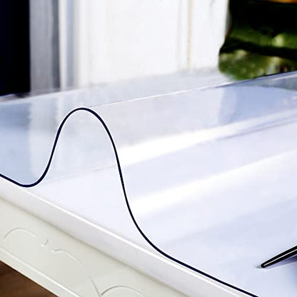 Plastic Clear Chair Mat 30x60 Crystal Clear Plastic Dining Table Cover Protector Office Desk Pad Mat Rectangle Vinyl Table Cover 5 Foot Table PVC Desk Writing Mat Wood Side End Coffee Kitchen Table - color: Clear, size: 30" x 60"