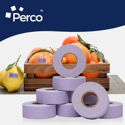 Perco 1 Line Lavender Labels - 32,000 Blank Price and Date Gun Labels for Perco Lite, X, Plus and Pro 1 Line Price and Date Guns - 32 Rolls, 4 Sleeves - Made in USA - color: Lavender, size: 4 Sleeves