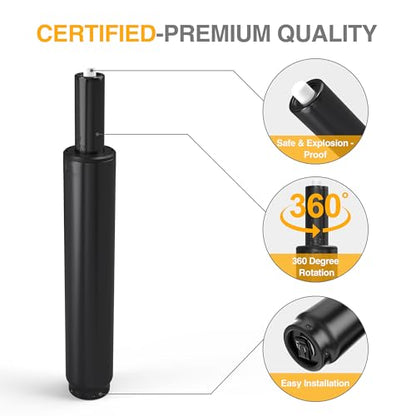 HOSALI Office Chair Cylinder Replacement,Heavy-Duty Gas Lift Cylinder Fits Most Chairs,Highest End Class 4 Hydraulic Pneumatic Piston, Universal Size - size: 5.5-black