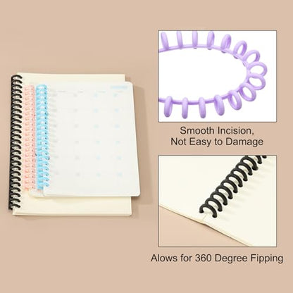 PATIKIL 8.5mm(1/3") Plastic Spiral Binding Coils, 30 Pcs Binding Spirals 20-25 Sheet Capacity Binding Spirals for Binding Paper Sheets, Purple - color: Purple, size: 8.5mm(1/3")