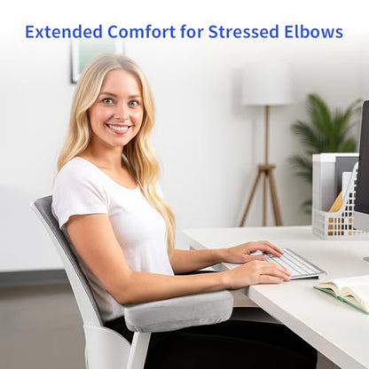 YOUFi Office Chair Arm Covers,Extra Soft Velvet Armrest Cushion,Set of 2 - color: Gray