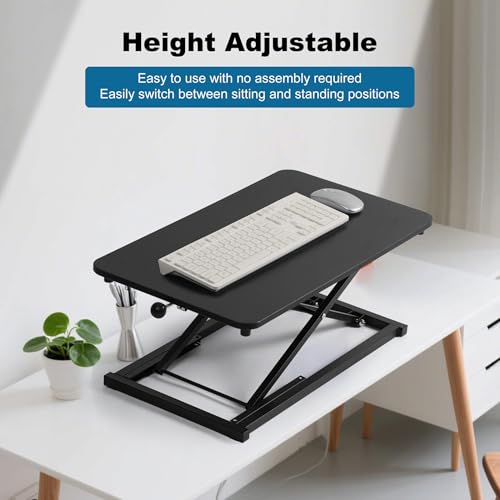 Standing Desk Converter Keyboard Riser Height Adjustable Black 23.6 Inch