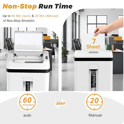150-Sheet Paper Shredder Heavy Duty, Micro Cut and CDs/Cards, P5 Ultra Security, 60 Min Non Stop Shredder for Home Office, 5.3 Gallon Bin with Wheels, <60 dB (OL289) - size: 150 Sheet Auto Feed