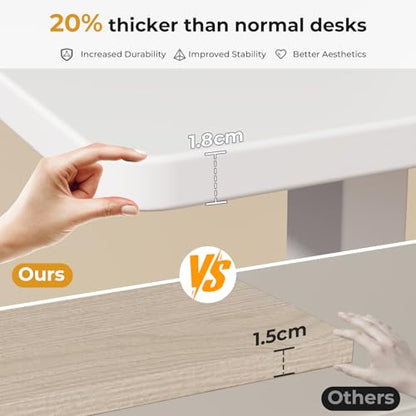JOY worker Small Electric Standing Desk, 35" Whole Piece Height Adjustable - color: White, size: 35" * 20"