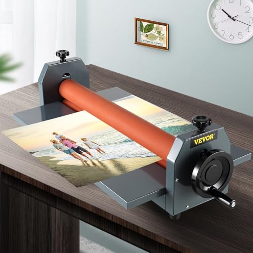VEVOR 29.5 Inch Cold Laminator Machine 10mm Manual Vinyl Photo Film Cold laminator Hand Crank Pressure Cold Roll laminator(29.5 Inch) - size: 29.5 inch
