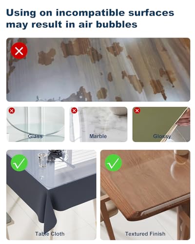 Crystal Clear Plastic Table Cover Protector, 36" x 60" Desk Pad Mat - color: Clear, size: 36" x 60"